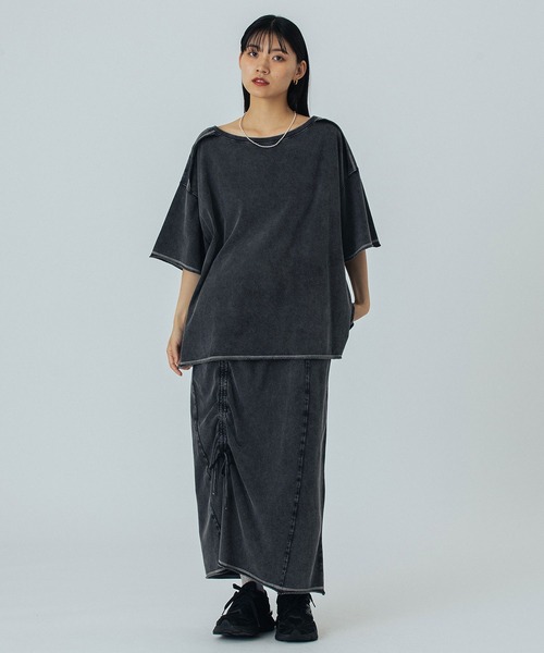 ROSE BUD（ローズバッド）の「FADET LONG SKIRT（スカート・レディース・ライトブルー/チャコールグレー・ONE SIZE）」の11枚目の写真