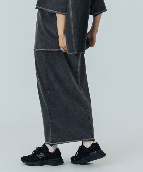 ROSE BUD（ローズバッド）の「FADET LONG SKIRT（スカート・レディース・ライトブルー/チャコールグレー・ONE SIZE）」の3枚目の写真