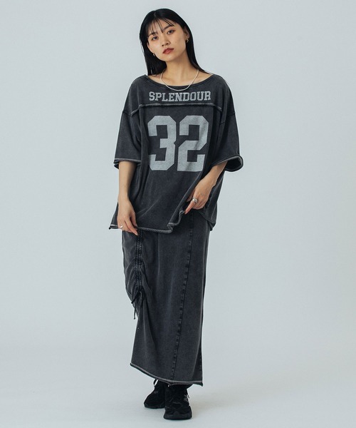 ROSE BUD（ローズバッド）の「FADET LONG SKIRT（スカート・レディース・ライトブルー/チャコールグレー・ONE SIZE）」の6枚目の写真