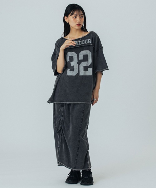 ROSE BUD（ローズバッド）の「FADET LONG SKIRT（スカート・レディース・ライトブルー/チャコールグレー・ONE SIZE）」の7枚目の写真