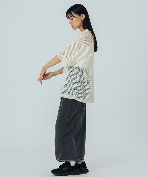 ROSE BUD（ローズバッド）の「FADET LONG SKIRT（スカート・レディース・ライトブルー/チャコールグレー・ONE SIZE）」の13枚目の写真