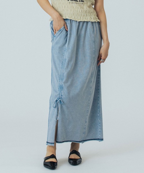 ROSE BUD（ローズバッド）の「FADET LONG SKIRT（スカート・レディース・ライトブルー/チャコールグレー・ONE SIZE）」の16枚目の写真