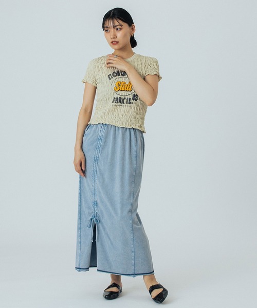 ROSE BUD（ローズバッド）の「FADET LONG SKIRT（スカート・レディース・ライトブルー/チャコールグレー・ONE SIZE）」の17枚目の写真