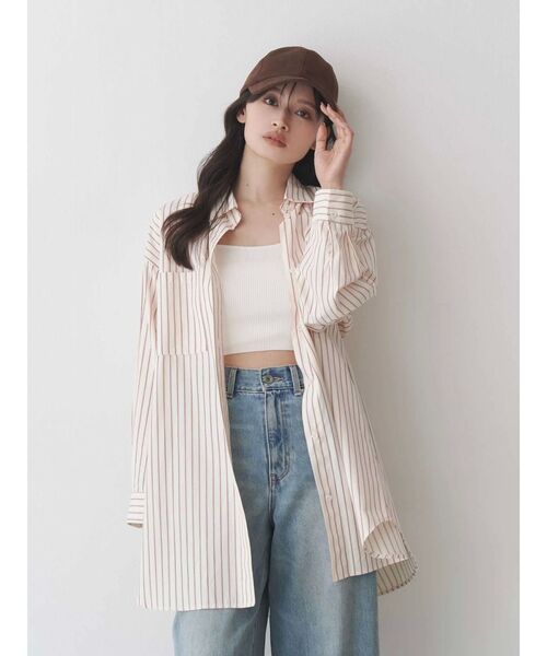 MERCURYDUO（マーキュリーデュオ）の「ワンポイント エンブロイダリーボーイフレンドシャツ（シャツ/ブラウス・レディース・ブルー/アイボリー/ピンク・FREE）」の5枚目の写真