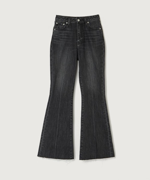 anuans アニュアンス ダークデニム ブーツカットデニム アニュアンス anuans Slim straight denim （BLACK
