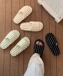 Sowel.（ソエル）の「【 Sowel. / ソエル 】 ナチュラル ストライプ ルームシューズ #（ルームシューズ/スリッパ）」