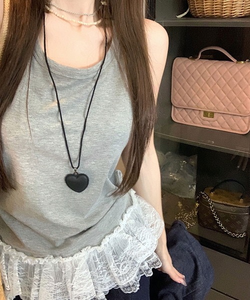 CERCA(チェルカ)の「HALEY PESCA/フリルレイヤードタンクトップ(タンクトップ・レディース・グレー/ブラック・MEDIUM/SMALL/LARGE)」の2枚目の写真