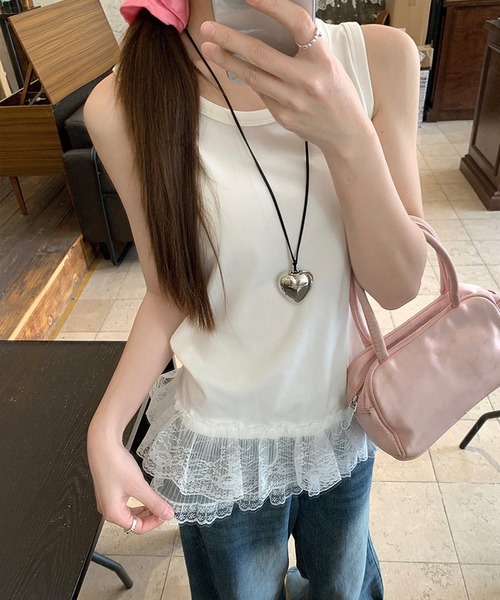 CERCA(チェルカ)の「HALEY PESCA/フリルレイヤードタンクトップ(タンクトップ・レディース・グレー/ブラック・MEDIUM/SMALL/LARGE)」の14枚目の写真