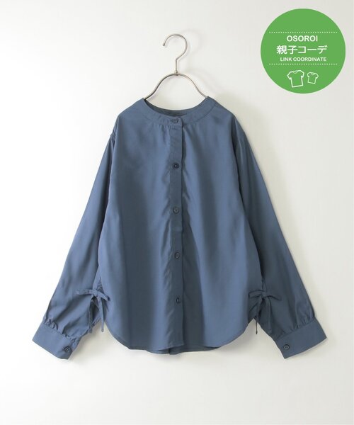 ikka（イッカ）の「【親子コーデ】マルチWAYバンドカラーシャツ（110~160cm）（シャツ/ブラウス・キッズ・オフホワイト/ブルー・L/S/M/XL/XS）」の2枚目の写真