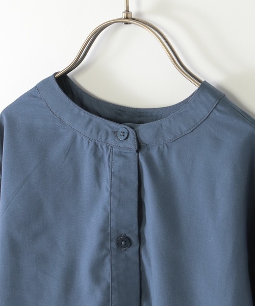 ikka（イッカ）の「【親子コーデ】マルチWAYバンドカラーシャツ（110~160cm）（シャツ/ブラウス・キッズ・オフホワイト/ブルー・L/S/M/XL/XS）」の7枚目の写真