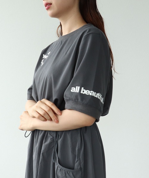 Cepica（セピカ）の「布帛切替ロゴカットワンピース（ワンピース・レディース・ベージュ/チャコールグレー・FREE）」の6枚目の写真