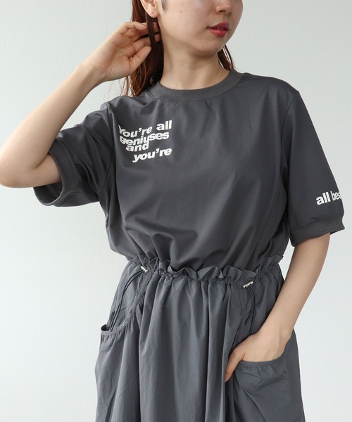 Cepica（セピカ）の「布帛切替ロゴカットワンピース（ワンピース・レディース・ベージュ/チャコールグレー・FREE）」の7枚目の写真