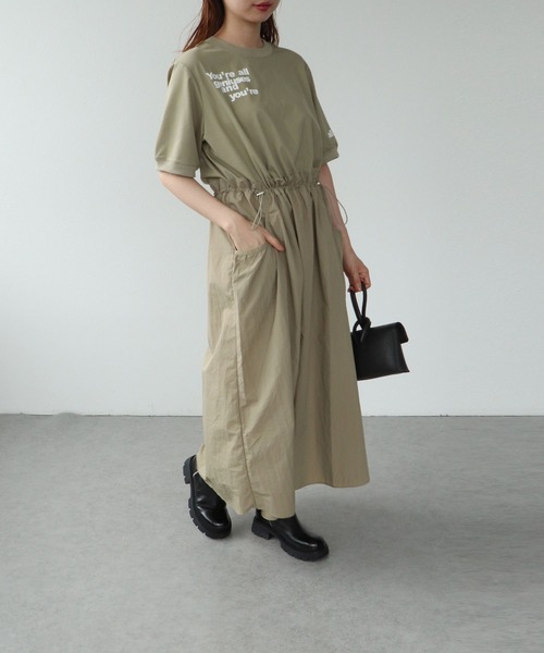 Cepica（セピカ）の「布帛切替ロゴカットワンピース（ワンピース・レディース・ベージュ/チャコールグレー・FREE）」の8枚目の写真