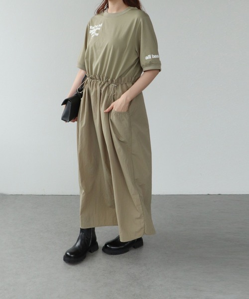 Cepica（セピカ）の「布帛切替ロゴカットワンピース（ワンピース・レディース・ベージュ/チャコールグレー・FREE）」の9枚目の写真