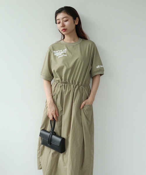 Cepica（セピカ）の「布帛切替ロゴカットワンピース（ワンピース・レディース・ベージュ/チャコールグレー・FREE）」の13枚目の写真