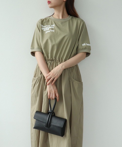 Cepica（セピカ）の「布帛切替ロゴカットワンピース（ワンピース・レディース・ベージュ/チャコールグレー・FREE）」の14枚目の写真