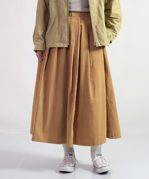 D.M.G.（ドミンゴ）の「[D.M.G. / ディーエムジー] コットンフランネルツイル マキシ丈スカート（スカート・レディース・ベージュ/ブルー・M/S）」の2枚目の写真