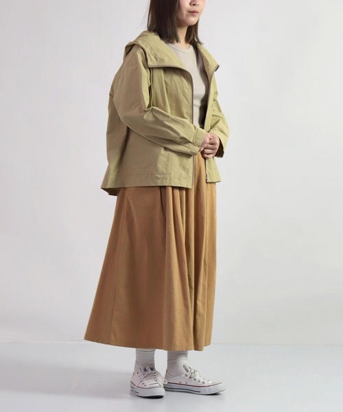 D.M.G.（ドミンゴ）の「[D.M.G. / ディーエムジー] コットンフランネルツイル マキシ丈スカート（スカート・レディース・ベージュ/ブルー・M/S）」の5枚目の写真