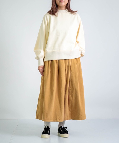 D.M.G.（ドミンゴ）の「[D.M.G. / ディーエムジー] コットンフランネルツイル マキシ丈スカート（スカート・レディース・ベージュ/ブルー・M/S）」の6枚目の写真