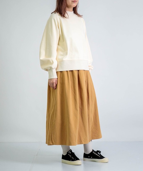 D.M.G.（ドミンゴ）の「[D.M.G. / ディーエムジー] コットンフランネルツイル マキシ丈スカート（スカート・レディース・ベージュ/ブルー・M/S）」の7枚目の写真