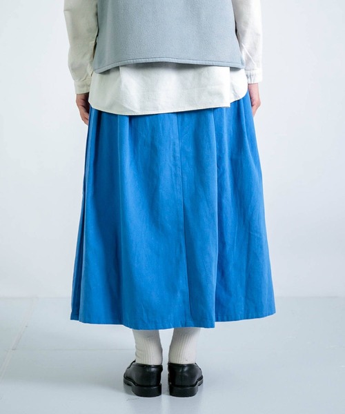 D.M.G.（ドミンゴ）の「[D.M.G. / ディーエムジー] コットンフランネルツイル マキシ丈スカート（スカート・レディース・ベージュ/ブルー・M/S）」の14枚目の写真