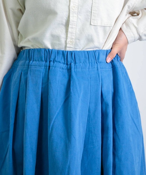 D.M.G.（ドミンゴ）の「[D.M.G. / ディーエムジー] コットンフランネルツイル マキシ丈スカート（スカート・レディース・ベージュ/ブルー・M/S）」の15枚目の写真