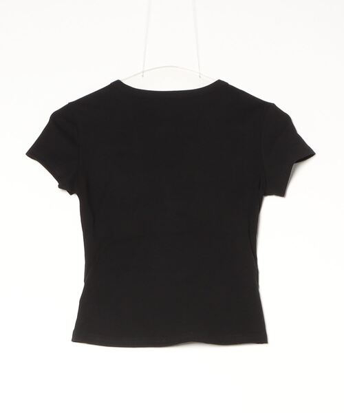 LYEON（リヨン）の「ヘンリーネックトップス/キーネックTシャツ（Tシャツ/カットソー・レディース・ブラック/オフホワイト/ネイビー・FREE）」の17枚目の写真