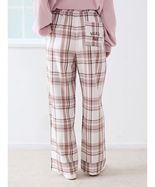 トレンドチェック柄ロングパンツ（ルームウェア/パジャマ）｜gelato