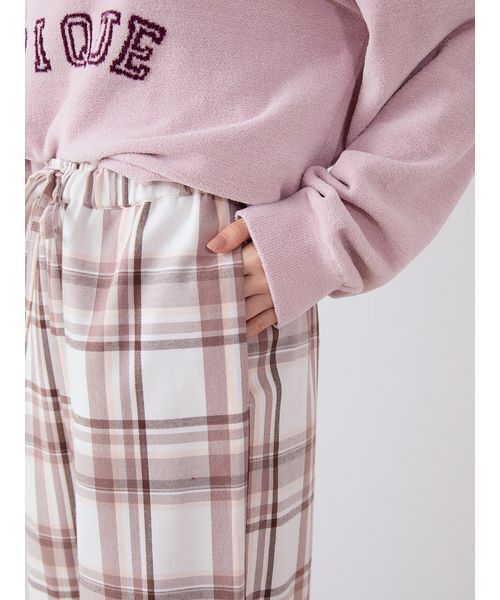 トレンドチェック柄ロングパンツ（ルームウェア/パジャマ）｜gelato