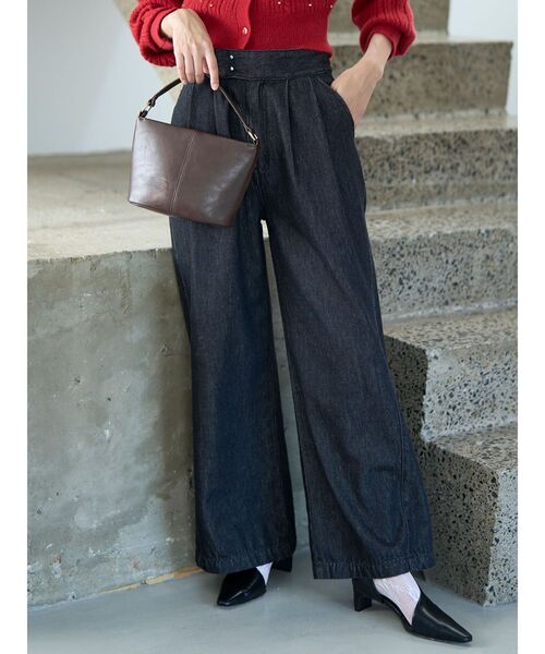 LAGUNAMOON(ラグナムーン)の「ベルテッドルーズワイドデニムパンツ(デニムパンツ・レディース・ブラック/ブルー・SMALL/MEDIUM)」の3枚目の写真