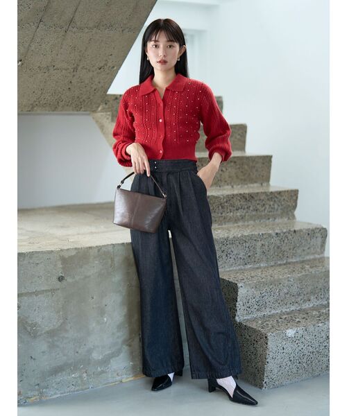 LAGUNAMOON(ラグナムーン)の「ベルテッドルーズワイドデニムパンツ(デニムパンツ・レディース・ブラック/ブルー・SMALL/MEDIUM)」の6枚目の写真