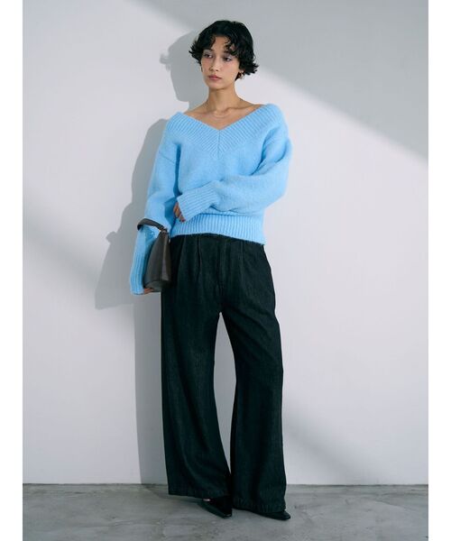 LAGUNAMOON(ラグナムーン)の「ベルテッドルーズワイドデニムパンツ(デニムパンツ・レディース・ブラック/ブルー・SMALL/MEDIUM)」の7枚目の写真