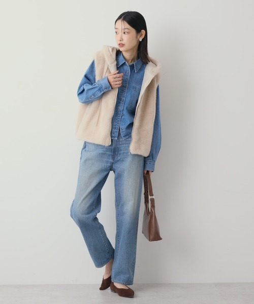 AMERICAN HOLIC(アメリカンホリック)の「ルーズストレートデニム(デニムパンツ・レディース・ワンウォッシュ/ブラック/ライトインディゴブルー/ホワイト・S/L/M/XS)」の21枚目の写真