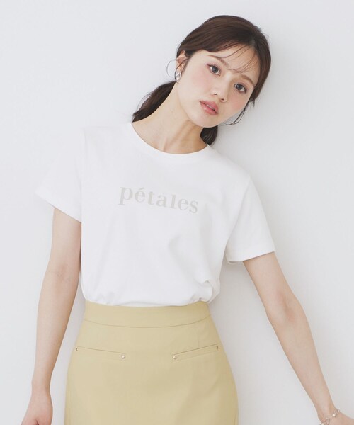index(インデックス)の「《S-LLサイズ》フロッキーロゴTシャツ【接触冷感/UVケア/洗濯機洗い可】(Tシャツ/カットソー・レディース・オフホワイト/ネイビー/チャコールグレー・42/40/38/36)」の4枚目の写真