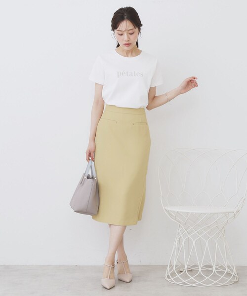 index(インデックス)の「《S-LLサイズ》フロッキーロゴTシャツ【接触冷感/UVケア/洗濯機洗い可】(Tシャツ/カットソー・レディース・オフホワイト/ネイビー/チャコールグレー・42/40/38/36)」の5枚目の写真