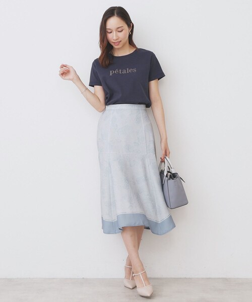 index(インデックス)の「《S-LLサイズ》フロッキーロゴTシャツ【接触冷感/UVケア/洗濯機洗い可】(Tシャツ/カットソー・レディース・オフホワイト/ネイビー/チャコールグレー・42/40/38/36)」の9枚目の写真