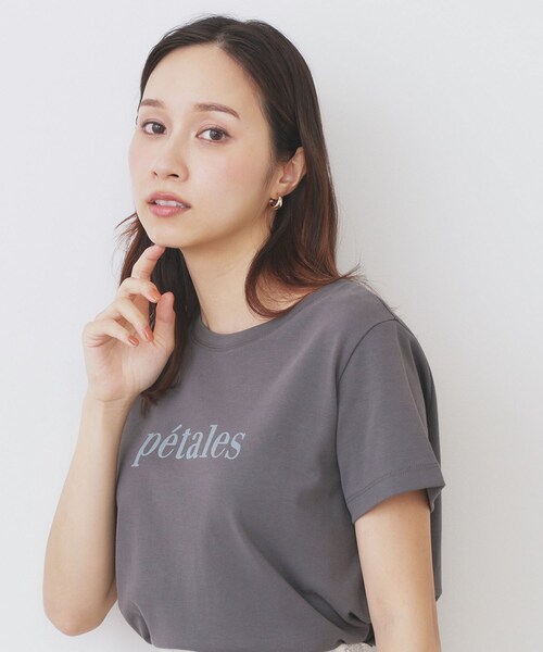 index(インデックス)の「《S-LLサイズ》フロッキーロゴTシャツ【接触冷感/UVケア/洗濯機洗い可】(Tシャツ/カットソー・レディース・オフホワイト/ネイビー/チャコールグレー・42/40/38/36)」の12枚目の写真