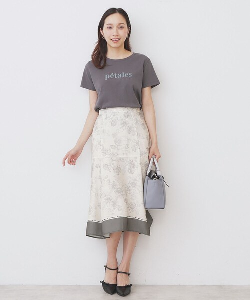 index(インデックス)の「《S-LLサイズ》フロッキーロゴTシャツ【接触冷感/UVケア/洗濯機洗い可】(Tシャツ/カットソー・レディース・オフホワイト/ネイビー/チャコールグレー・42/40/38/36)」の13枚目の写真