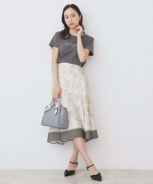 index(インデックス)の「《S-LLサイズ》フロッキーロゴTシャツ【接触冷感/UVケア/洗濯機洗い可】(Tシャツ/カットソー・レディース・オフホワイト/ネイビー/チャコールグレー・42/40/38/36)」の14枚目の写真
