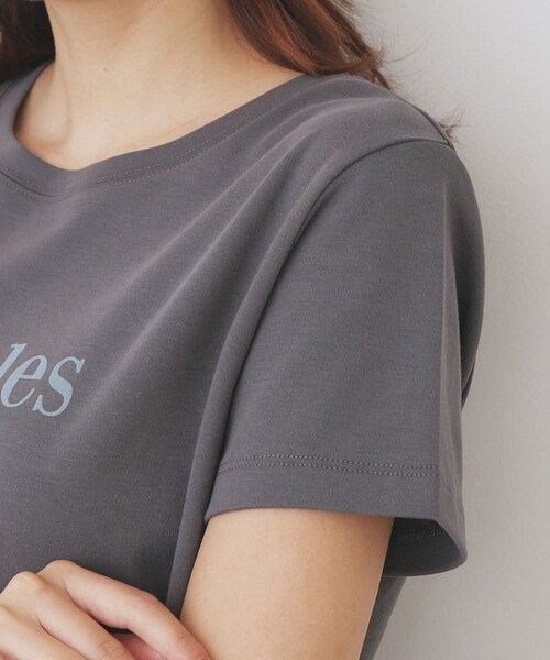 index(インデックス)の「《S-LLサイズ》フロッキーロゴTシャツ【接触冷感/UVケア/洗濯機洗い可】(Tシャツ/カットソー・レディース・オフホワイト/ネイビー/チャコールグレー・42/40/38/36)」の20枚目の写真