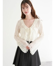 CLASS ロベルトカヴァリ ♡ 贅沢 シャーロングシアーレースカーディガン CLASS ロベルトカヴァリ ♡ 贅沢 シャーロングシアーレース
