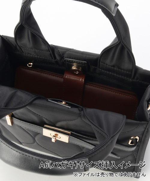 MIAN （ミアン）の「MIAN/ミアン キルティングミニトートBAG（ショルダーバッグ・レディース・ウッド/ブラック・FREE）」の7枚目の写真