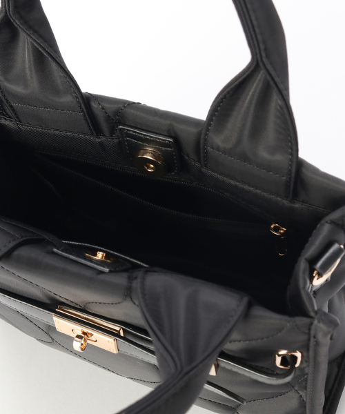 MIAN （ミアン）の「MIAN/ミアン キルティングミニトートBAG（ショルダーバッグ・レディース・ウッド/ブラック・FREE）」の9枚目の写真