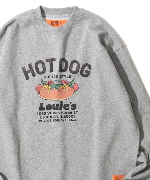 UNIVERSAL OVERALL(ユニバーサルオーバーオール)の「【UNIVERSAL OVERALL】CVC FLEECE GRAPHIC PRINT SWEAT PULLOVER / CVC裏毛 グラフィックプリント スウェットプルオーバー(スウェット・メンズ・グレー/オートミール/ミント・SMALL/MEDIUM/LARGE/X-LARGE)」の1枚目の写真