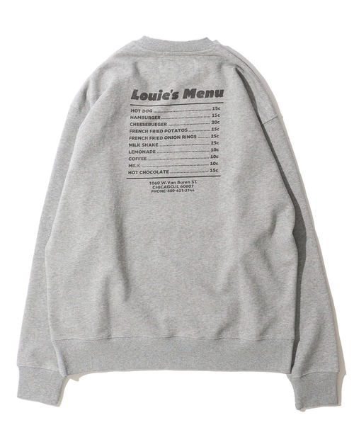 UNIVERSAL OVERALL(ユニバーサルオーバーオール)の「【UNIVERSAL OVERALL】CVC FLEECE GRAPHIC PRINT SWEAT PULLOVER / CVC裏毛 グラフィックプリント スウェットプルオーバー(スウェット・メンズ・グレー/オートミール/ミント・SMALL/MEDIUM/LARGE/X-LARGE)」の5枚目の写真