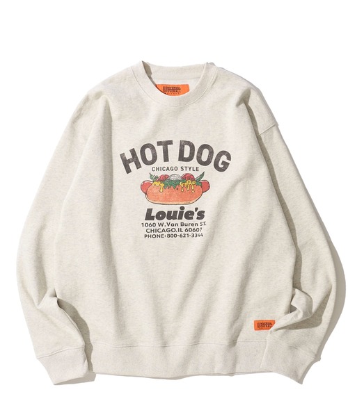 UNIVERSAL OVERALL(ユニバーサルオーバーオール)の「【UNIVERSAL OVERALL】CVC FLEECE GRAPHIC PRINT SWEAT PULLOVER / CVC裏毛 グラフィックプリント スウェットプルオーバー(スウェット・メンズ・グレー/オートミール/ミント・SMALL/MEDIUM/LARGE/X-LARGE)」の6枚目の写真