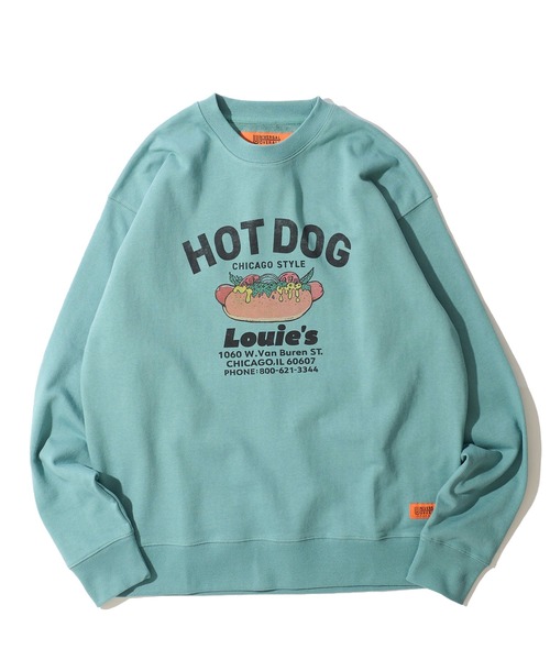 UNIVERSAL OVERALL(ユニバーサルオーバーオール)の「【UNIVERSAL OVERALL】CVC FLEECE GRAPHIC PRINT SWEAT PULLOVER / CVC裏毛 グラフィックプリント スウェットプルオーバー(スウェット・メンズ・グレー/オートミール/ミント・SMALL/MEDIUM/LARGE/X-LARGE)」の8枚目の写真