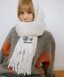 TAO コムデギャルソン フリンジポケットマフラー ホワイト アイボリー TAO コムデギャルソン フリンジポケットマフラー ホワイト アイボリー