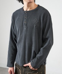 【SETUP7】ヴィンテージクロス風 刺繍ワッフルダメージ ロンT 220189 WINS