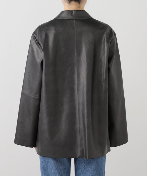 IENA フェイクレザーブルゾン WEB限定/追加》フェイクレザーブルゾン（ライダースジャケット